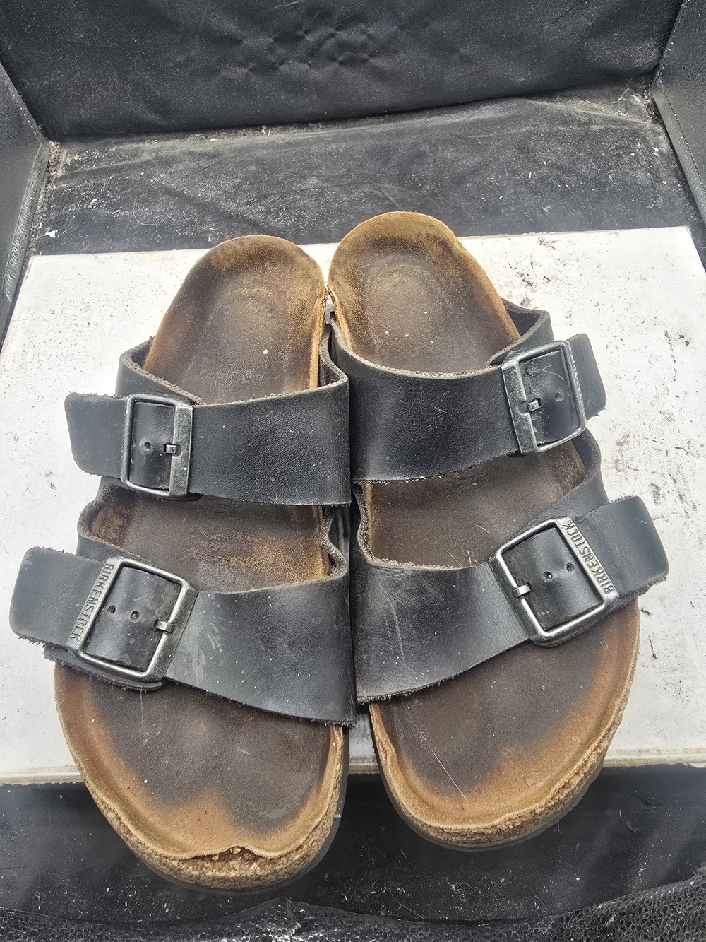 Birkenstock Black Double-Buckle Slide Sandals